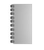 Broschüre mit Metall-Spiralbindung, Endformat DIN lang (105 x 210 mm), 172-seitig